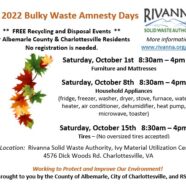 Fall 2022 Bulky Waste Amnesty Days for Albemarle County & Charlottesville Residents